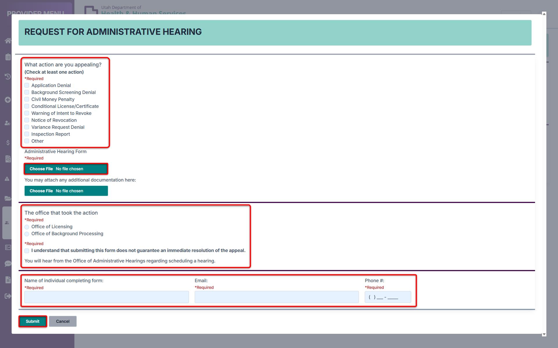 Request pop-up window